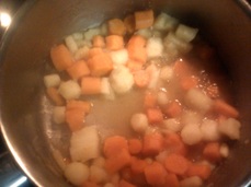 Carrots and Parsnips boiling